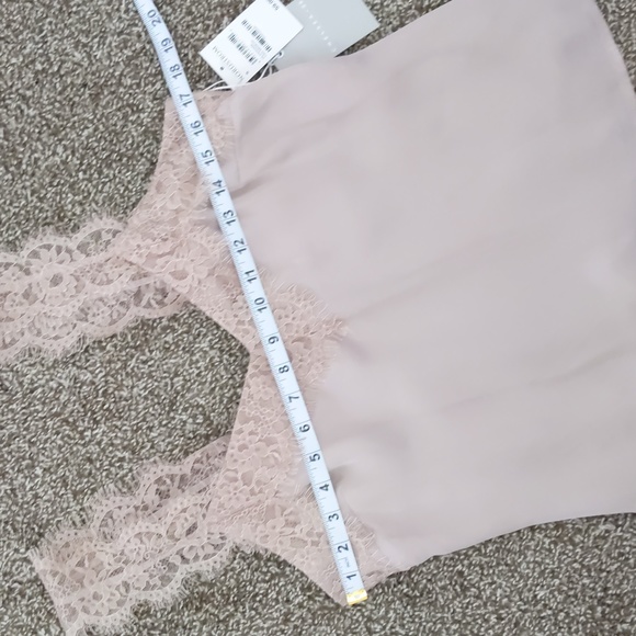 NWT! Chelsea 28 Blush/Tan Satin Tank with Lace Straps/Details, Size S - Picture 4 of 8